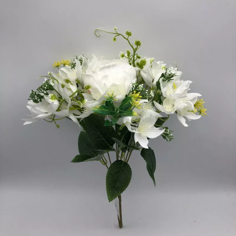 ດອກໄມ້ດອກໄມ້ four meony faux ກັບ lily