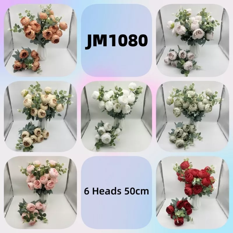 ດອກໄມ້ Silk peony bouquet